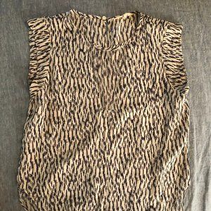 Rebecca Taylor 'Charlie' Sheer Inset Silk Top